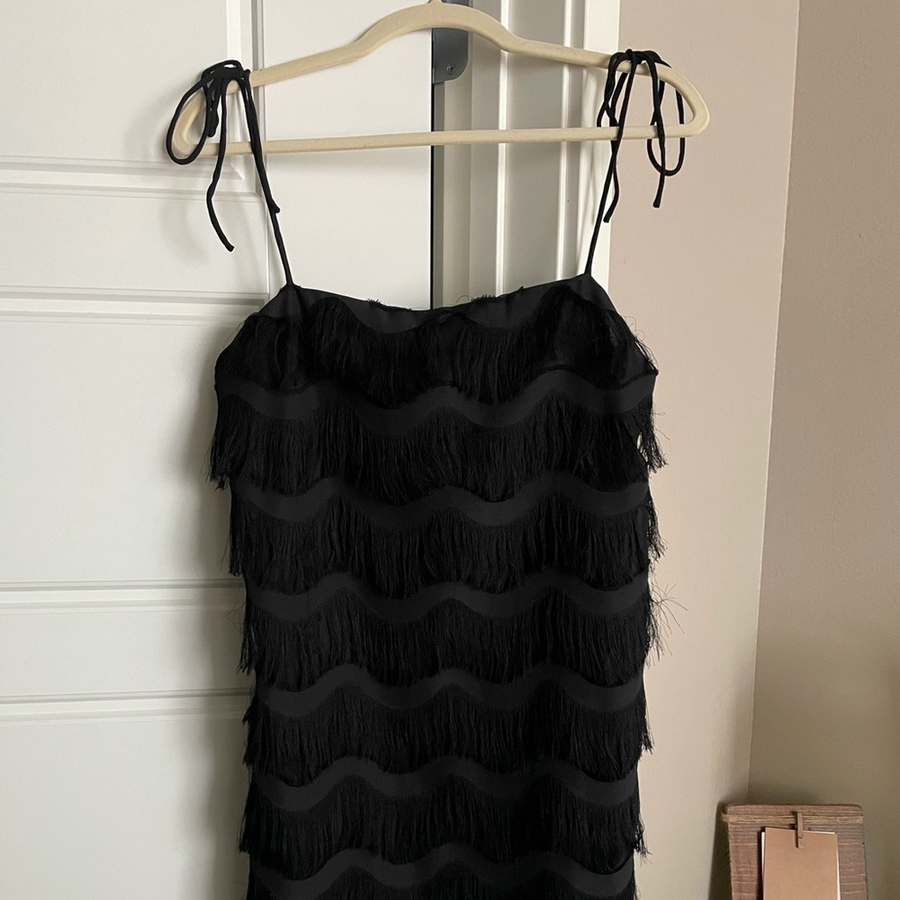 Zara Black fringe dress
